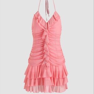 Cider Pink Ruffled Mini Dress